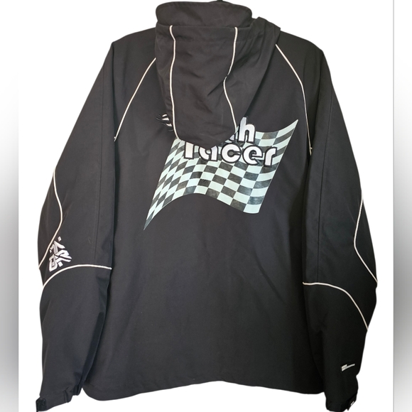Zara Black Varsity Jacket with White Accents and Graphic Details - Picture 3 of 10